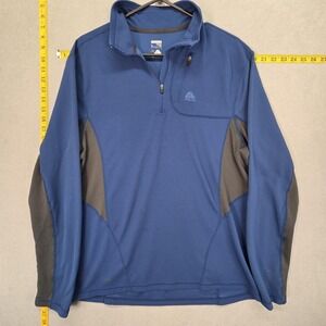 Nike ACG Pullover Mens Large Blue 1/4 Zip Dri-FIT Long Sleeve Hiking Outdoor Top